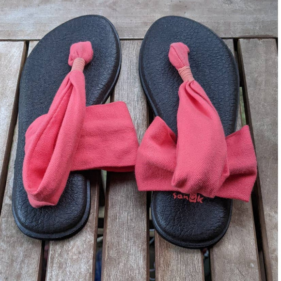 Sanuk Yoga Sling 2 Sandals Size 6 Pink Coral - Picture 4 of 7